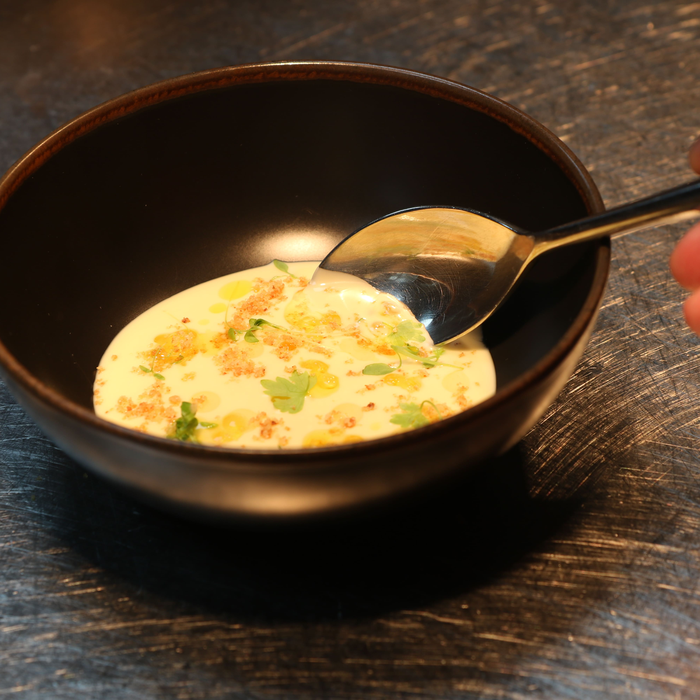 Mousse de Chocolate Branco e Azeite